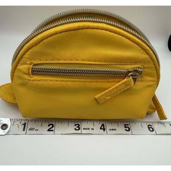 Sondra Roberts‎ SR2 Nylon Coin Purse Yellow Half Moon Pouch Water Resistant - Picture 5 of 7